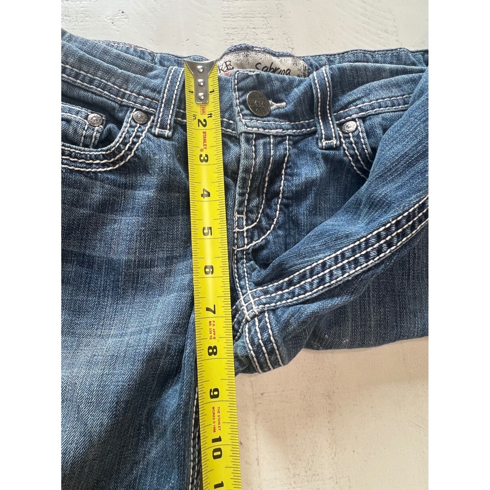 BKE Sabrina Flare Jeans Womens 26R Medium Wash Blue Denim Low Rise - Picture 6 of 9